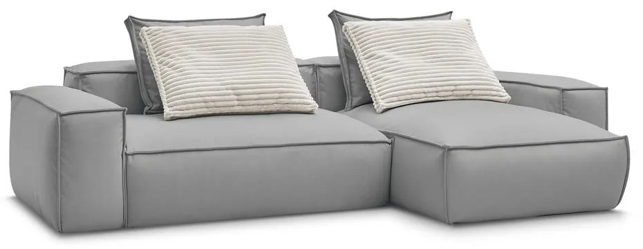 Светлосив ъглов диван от изкуствена кожа (променлив) Boheme – Bobochic Paris