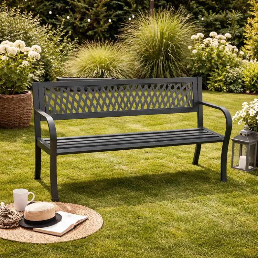 Алуминиева градинска пейка 125 x 53 x 77 см