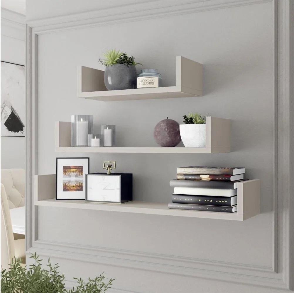 Комплект от 3 стенни рафта TRIO 40/60/80x11x18 см кашмир