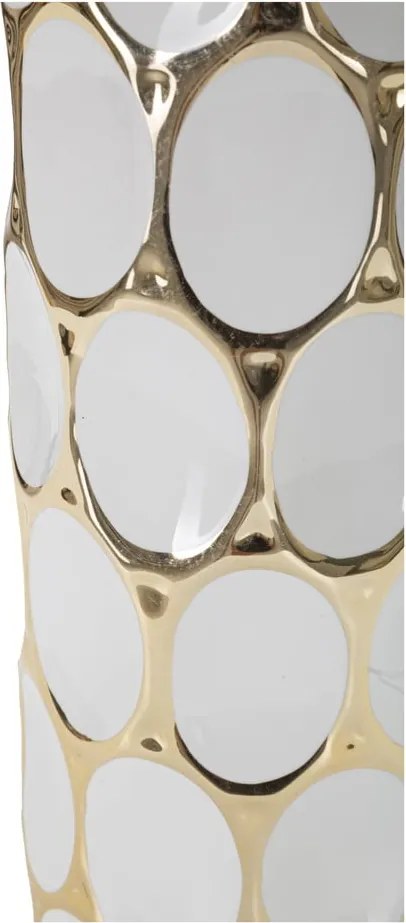 Бяла/златистa керамична настолна лампа с текстилен абажур (височина 56 cm) Glam Carv – Mauro Ferretti