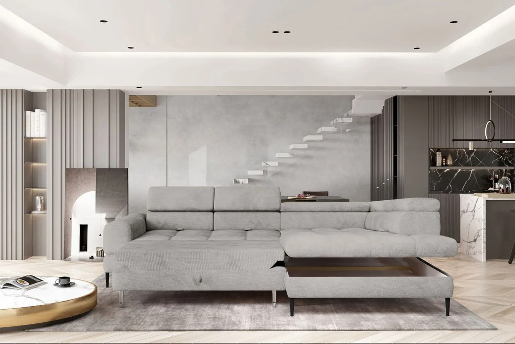 Ъглов диван Sovvor-Екрю дясно