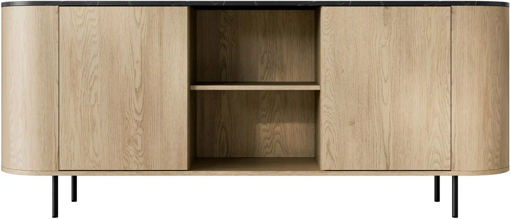 Скринов шкаф Lygrint II-черен мрамор - черно