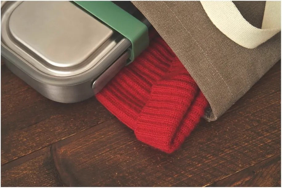 Кутия за закуски от неръждаема стомана със зелена лента , 1000 ml - Black + Blum