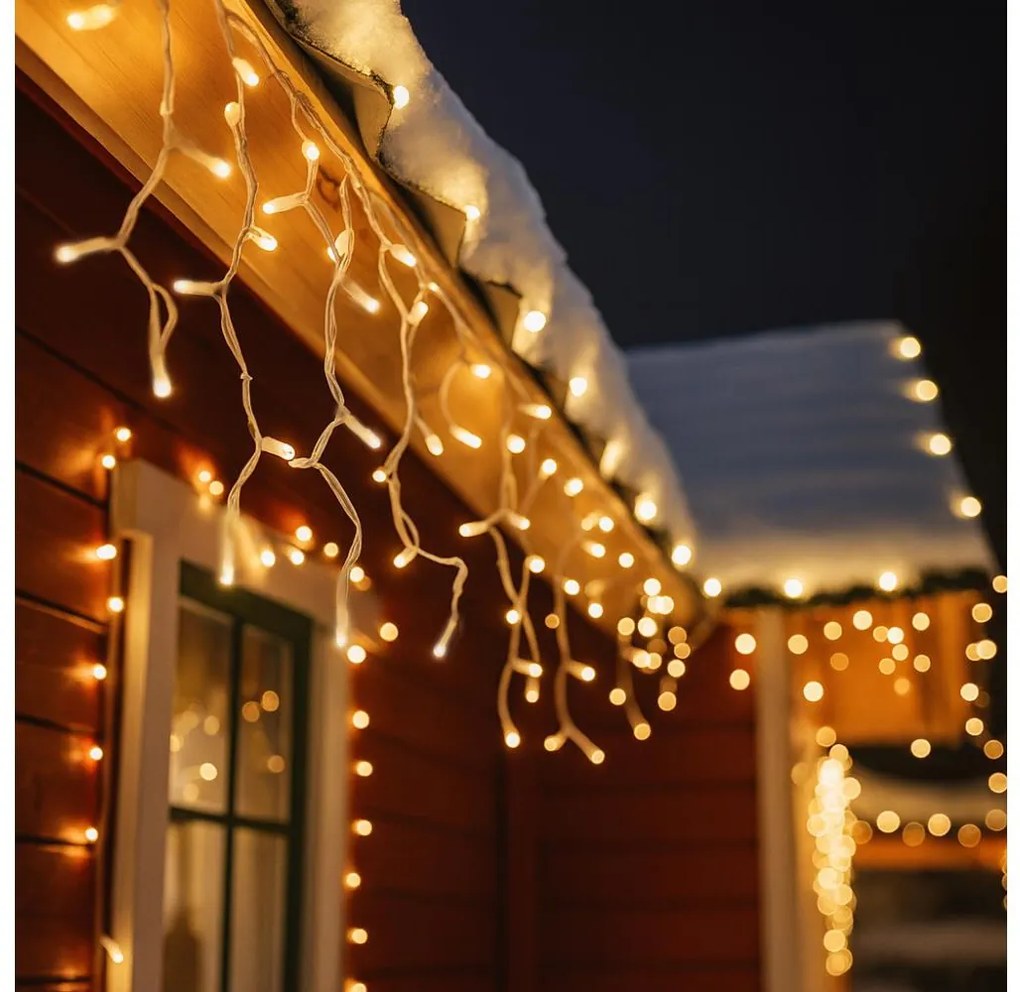 Brilagi - LED външна коледна верига 360xLED/8 функции 14m IP44 топла бяла ледени висулки