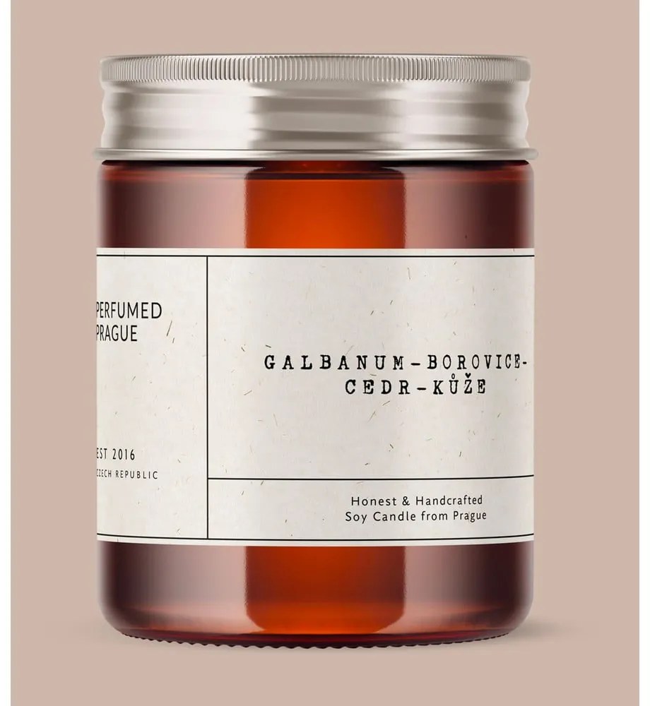 Ароматна свещ от соев восък време на горене 40 час #21 Galbanum, Pine, Leather – Perfumed Prague