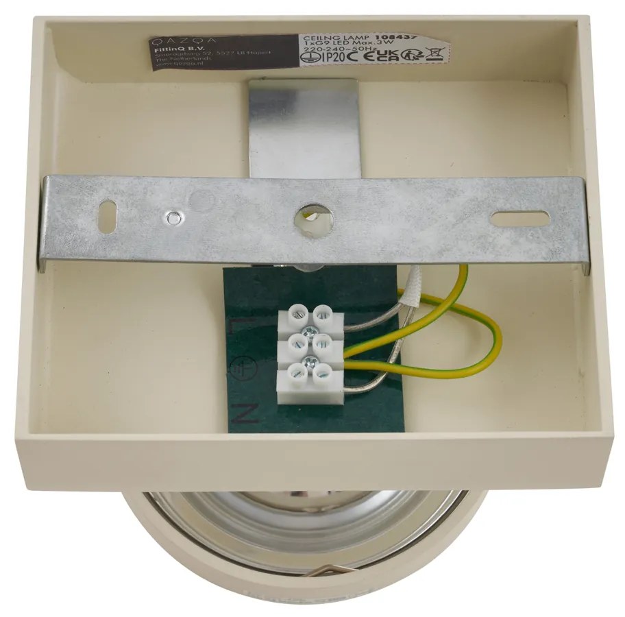 Модерен таванен прожектор бежов G9 кръгъл въртящ се и накланящ се - Go