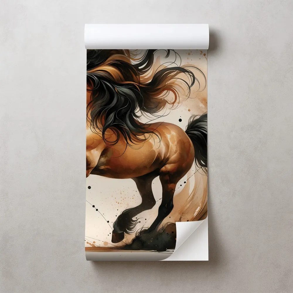 Самозалепващ фототапет – Див акварелен кон