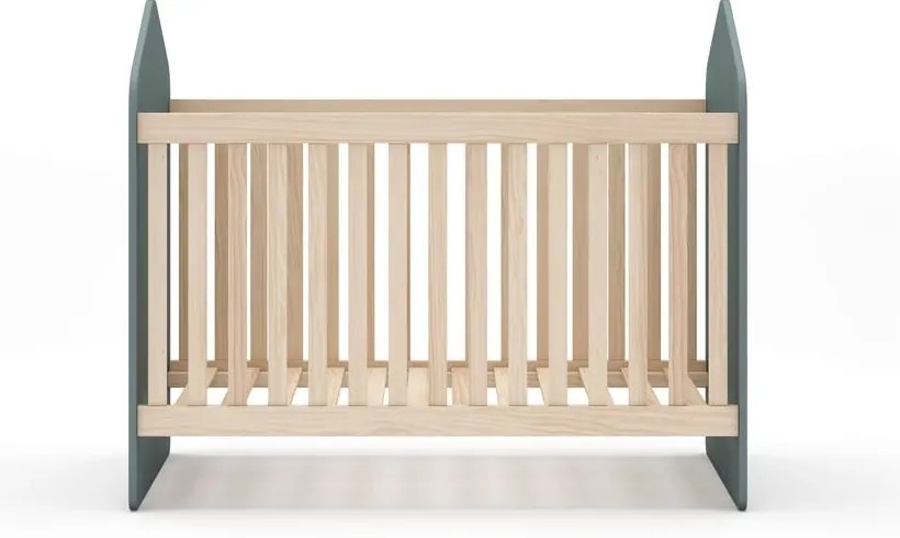 Детско креватче 60x120 cm от декор от бор в естествен цвят/сиво-зелено Estefania – Marckeric