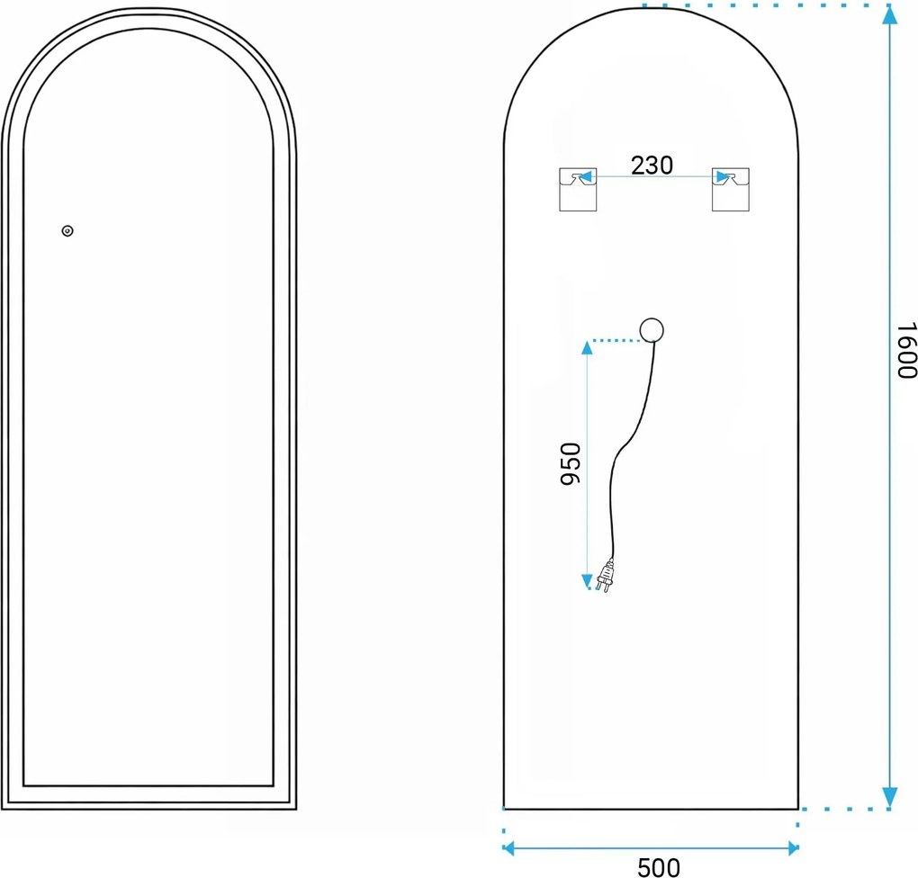 Огледало LED Orbit 50x160cm White