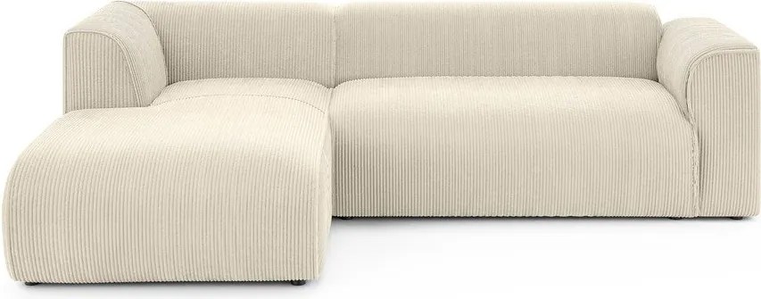 Бежов ъглов диван от рипсено кадифе (ляв ъгъл) Merid – Ropez