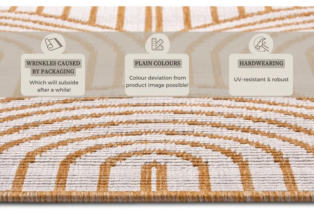 Външен килим в цвят жълта охра 160x230 cm Pangli Ochre – Hanse Home