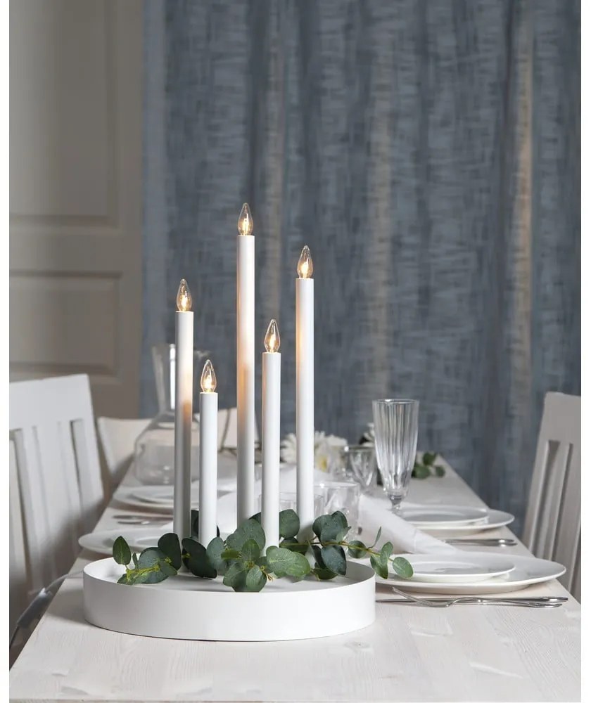 Бяла коледна LED свещ, височина 46 см Deco - Star Trading