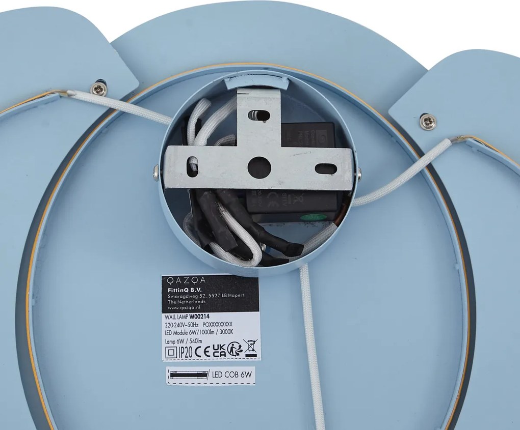 Детска стенна лампа синя с LED 3-степенно димиране - Ellie the Elephant