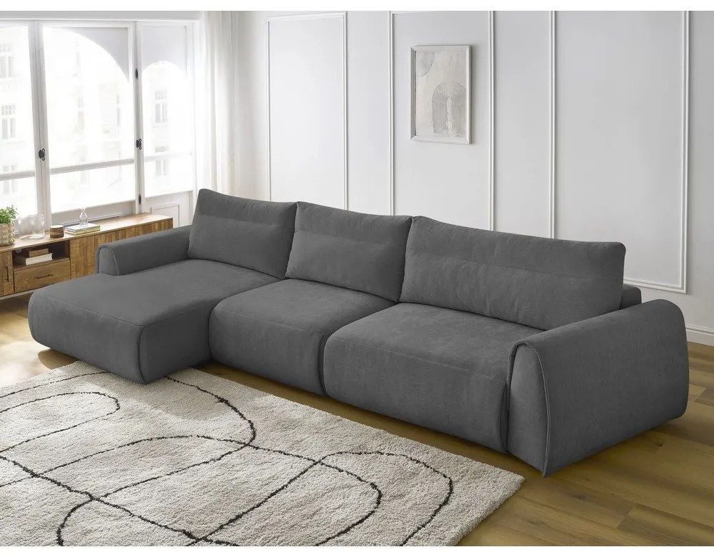 Сив ъглов диван Aden – Bobochic Paris