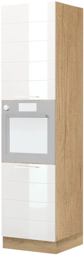 Висок подов шкаф за фурна Hudson K23-60-2KR-White glossy