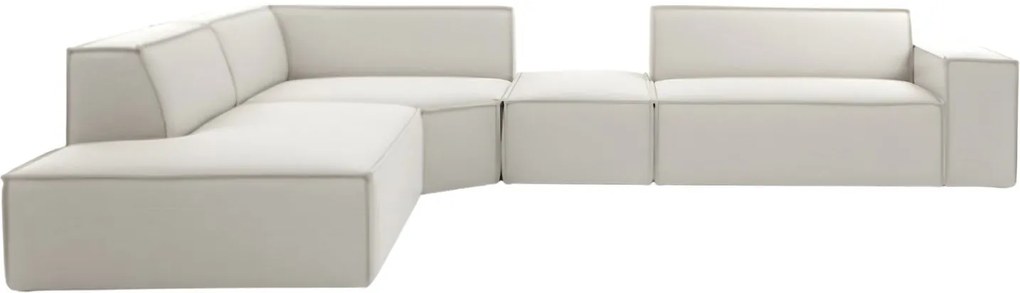 Ъглов диван Fubu L–Екрю–Ляв