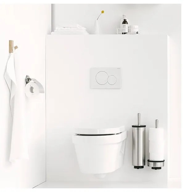 Четка за тоалетна Brabantia Profile 90300284, 43 см, Изцяло покрита четка, Възможност за стенен монтаж, Инокс