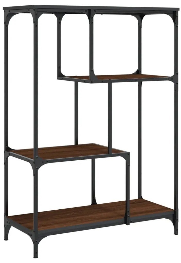 835408 vidaXL Библиотека кафяв дъб 81x36x115 см инженерно дърво и стомана