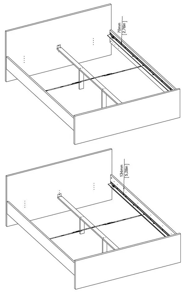 Бяло двойно легло 160x200 cm Naia – Tvilum