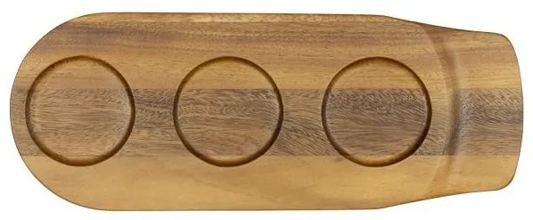 Horecano - Дървена дъска за презентация с 3 гнезда 36x14x3см АКАЦИЯ ALAS-(SWP-120118-B1)