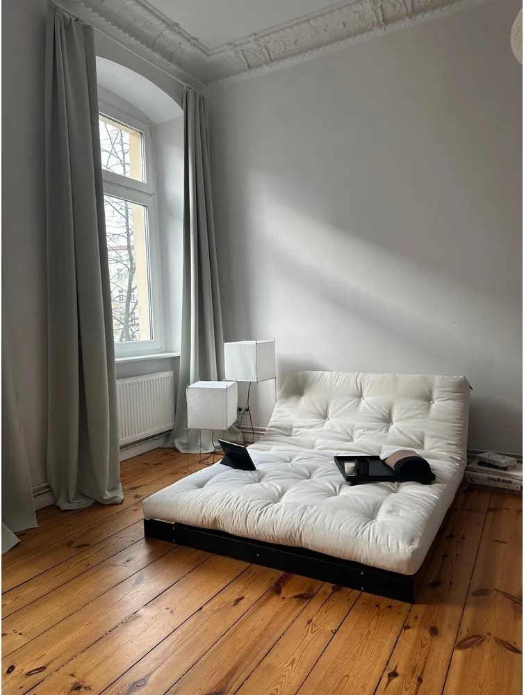 Кремав разтегателен диван 140 cm Roots Black Night – Karup Design