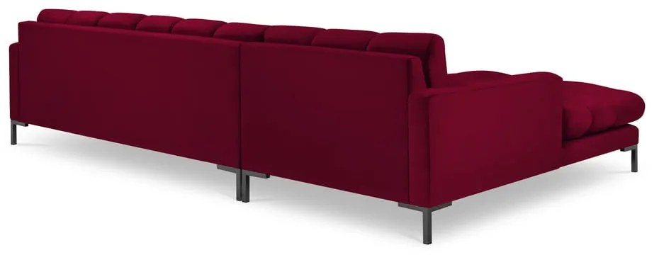 Ъглов диван от червено кадифе , ляв ъгъл Bali - Cosmopolitan Design