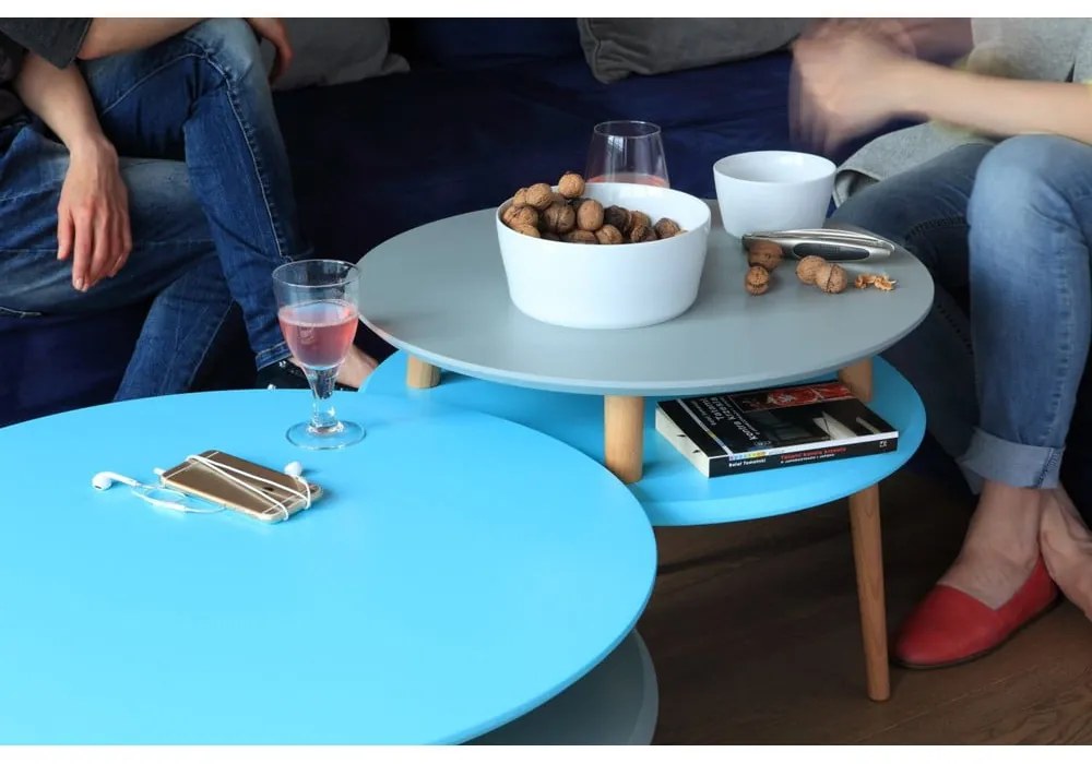 Světle šedý konferenční stolek Ragaba UFO, ⌀ 57 cm