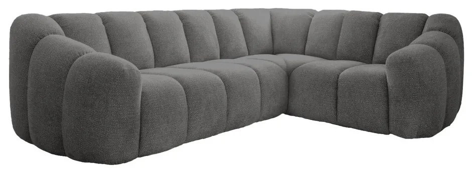 Сив ъглов диван (десен ъгъл/L форма) Shell – Miuform