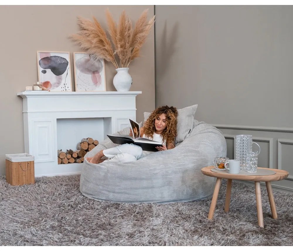 Пуф от рипсено кадифе в тухлен цвят Om 135 – SLOWDOWN