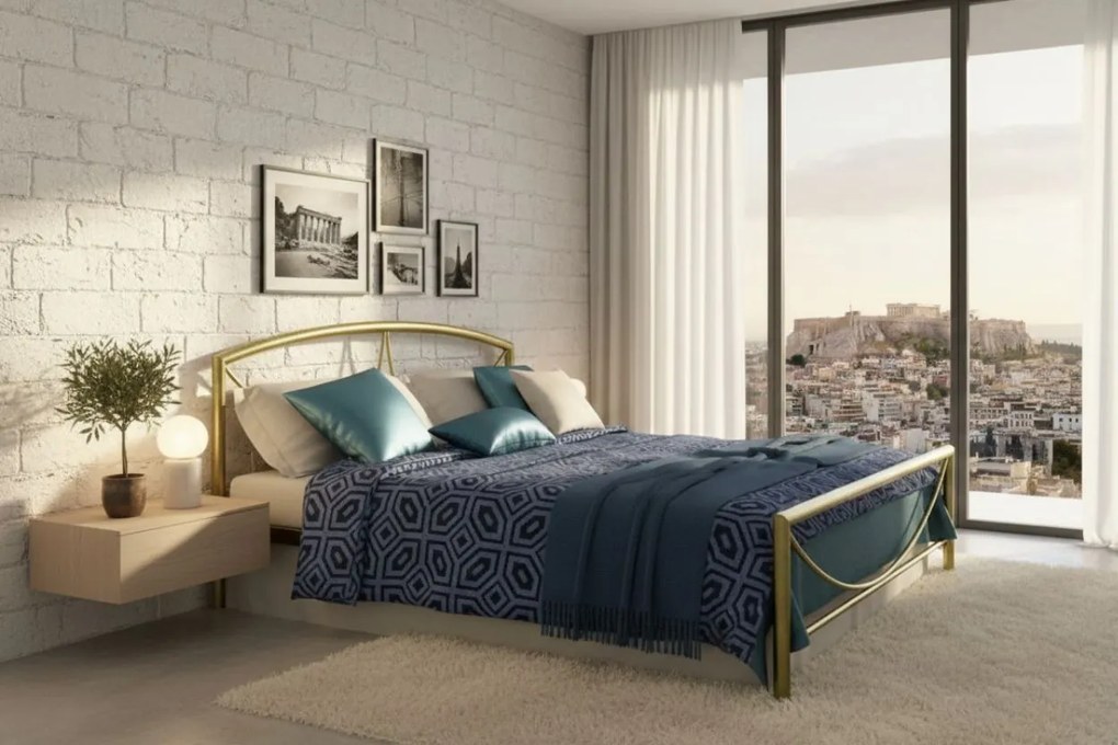 Легло Vicky-140x190-Gold-Με ποδαρικό