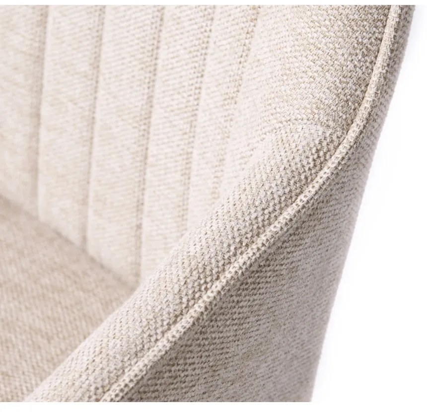 Бежов тапициран трапезен стол с подлакътници Nolan – Unique Furniture