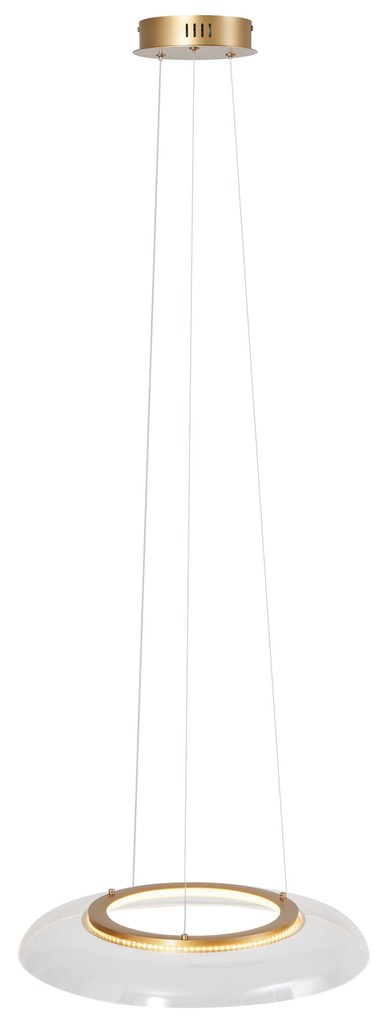 Дизайнерска висяща лампа златиста и прозрачна с 3-степенно димиране - Scacrylic