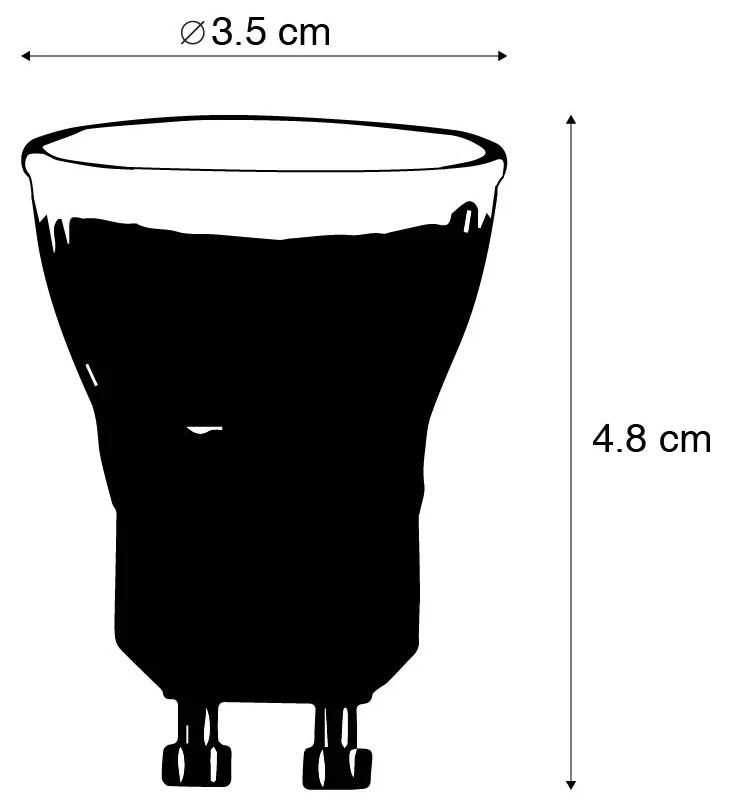 Комплект от 5 GU10 LED крушки 35mm 3.5W 180 lm 2700K