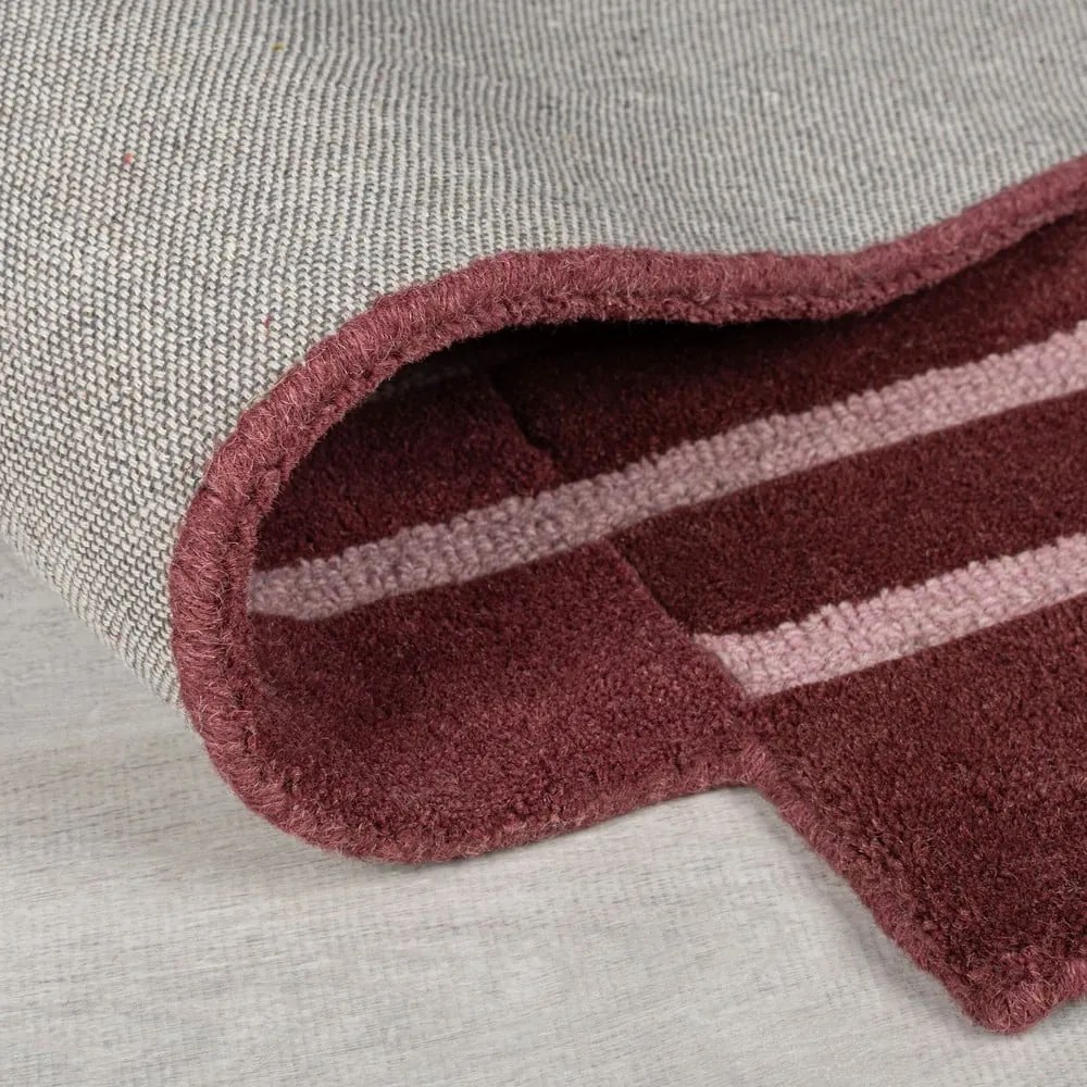 Ръчно изработен вълнен килим в цвят бордо 150x240 cm Split Ombre Shaped – Flair Rugs