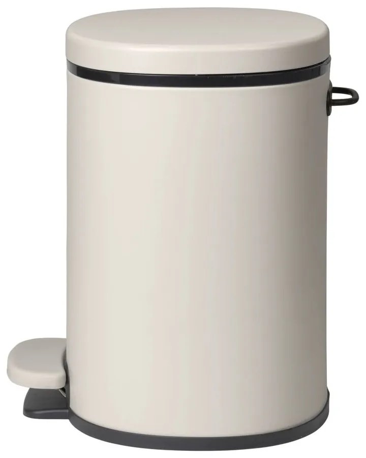 Кремаво стоманено кошче за боклук с педал 5 l Para – Blomus