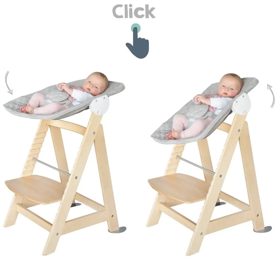 Стол за хранене в светлосив и естествен цвят Style Born Up 2in1 – Roba