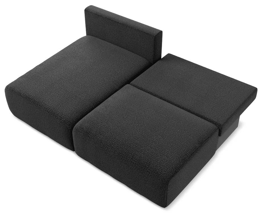 Черен разтегателен ъглов диван с място за съхранение (ляв ъгъл) Kalena – Makamii