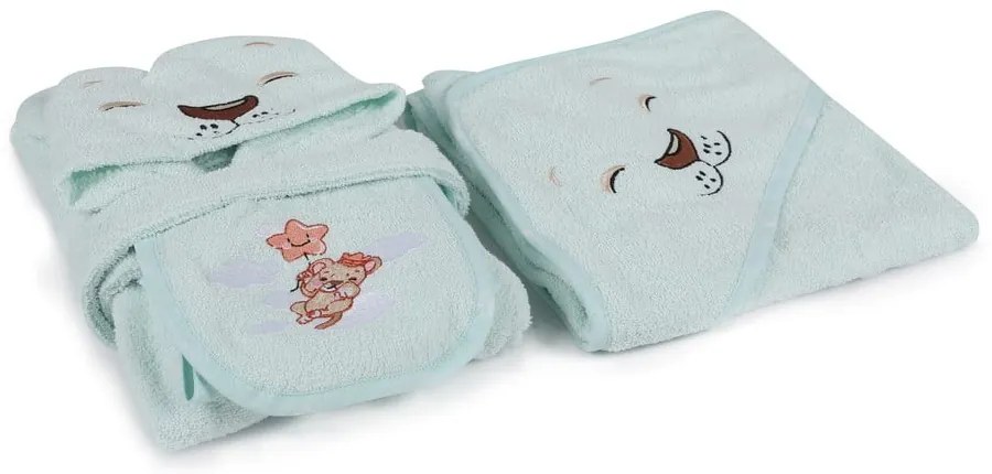 Памучена детска хавлия в цвят мента размер 1-2 години Aslan – Foutastic