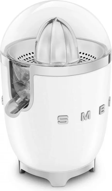 Електрическа цитрус преса Smeg CJF11WHMEU, 70 W, Антикапкова система, Противоплъзгаща се основа, Бял мат