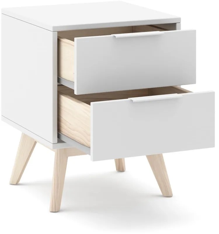 Бяло нощно шкафче Campus - Marckeric