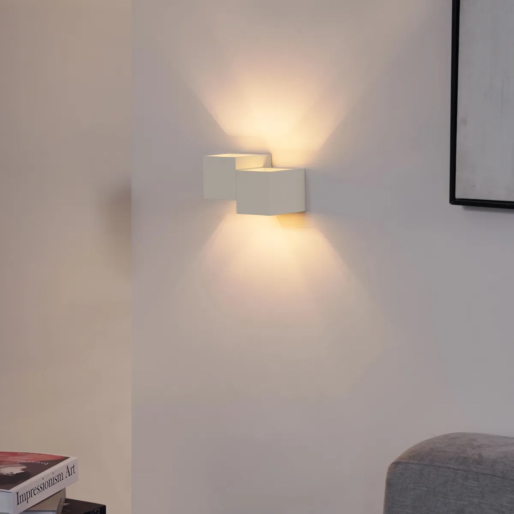 Модерна стенна лампа бежова 2-светлинна - Transfer Double