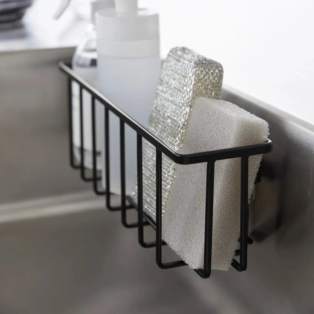 Черна метална стойка за перилни препарати без пробиване Film Hook – YAMAZAKI