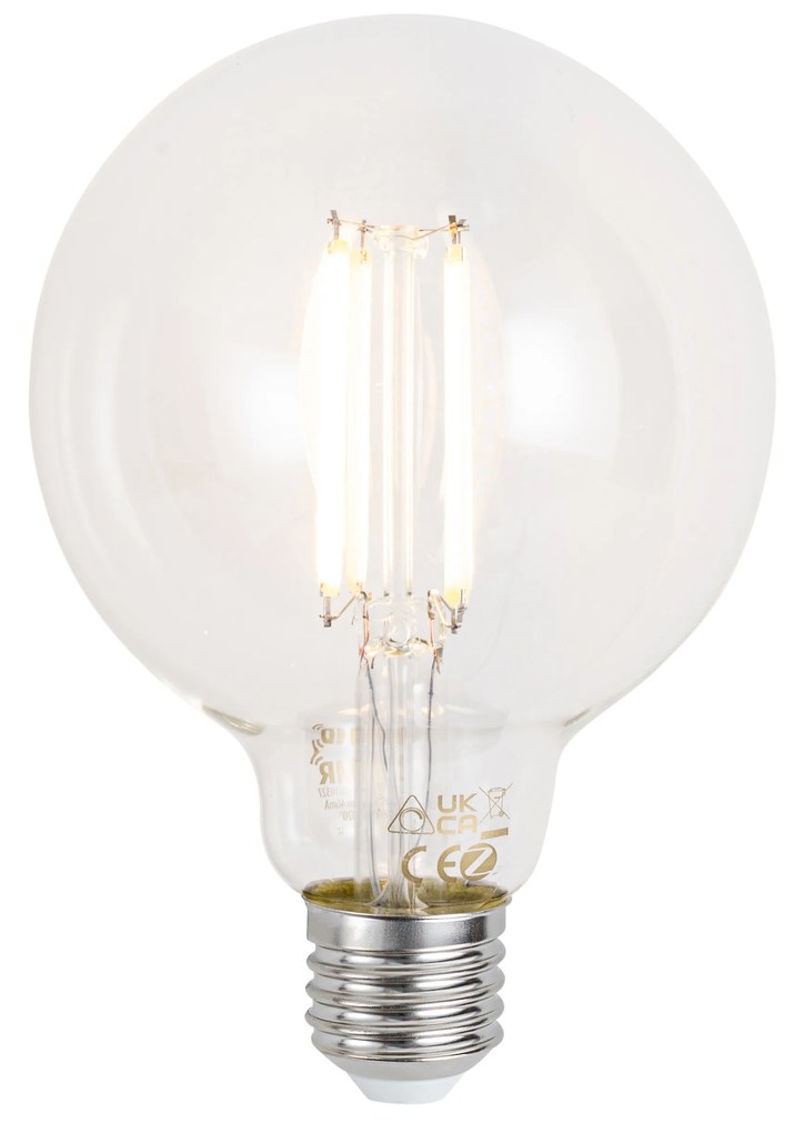 Смарт E27 димируема LED крушка G95 прозрачна 7W 806 lm 2700-6500K Zigbee