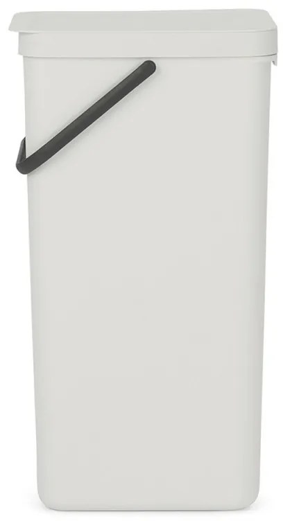 Кош за разделно събиране на боклук Brabantia Sort&Go 1005554, 40 л, Дръжка, Възможност за стенен монтаж, Светлосив