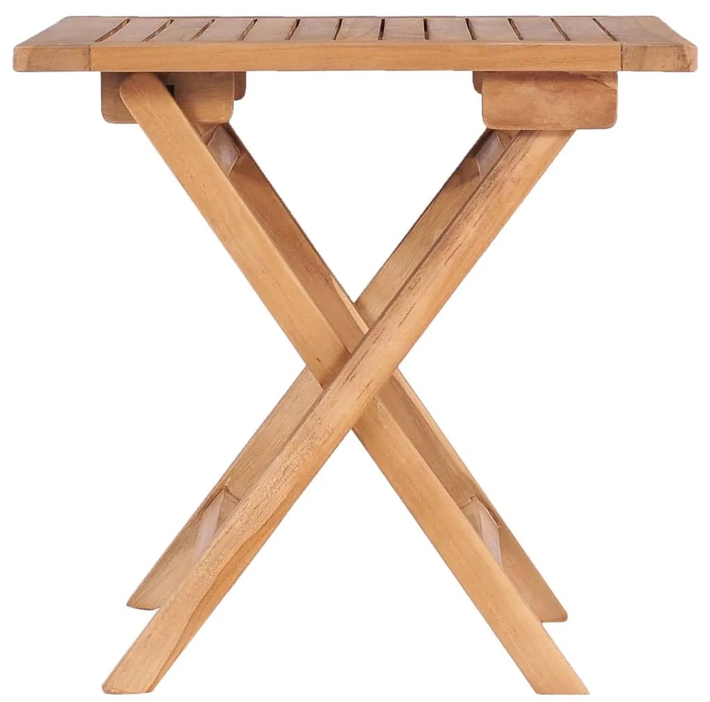 48977 vidaXL Сгъваема градинска маса, 45x45x45 см, тиково дърво масив