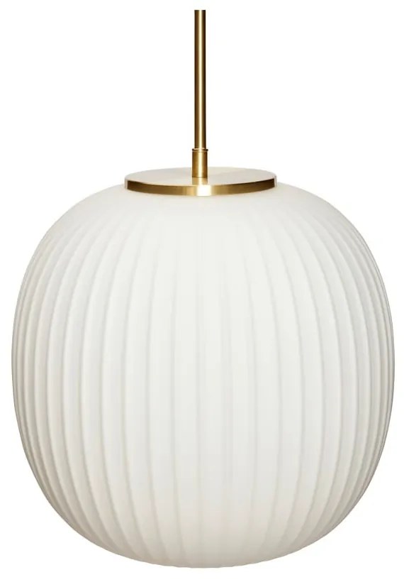 Бяло висящо осветително тяло със стъклен абажур ø 32 cm Serene – Hübsch