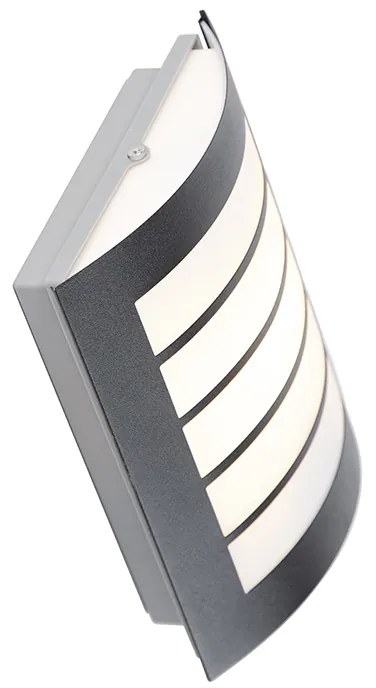 Външна стенна лампа черна IP44 с датчик за здрач - Miro