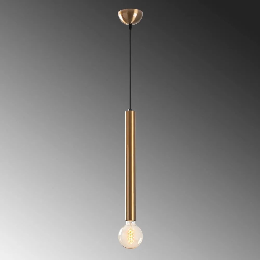 Висящо осветително тяло в златисто с метален абажур ø 4 cm Tempo – Opviq lights