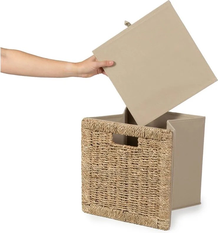 Кутия за съхранение от морска трева в естествен цвят 30x30x30 cm – Compactor