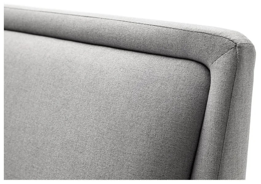 Светлосиво двойно тапицирано легло с място за съхранение с включена подматрачна рамка 180x200 cm Frieda – Meise Möbel